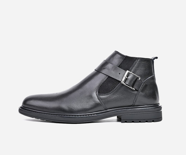 Bottine luxe Opiyane en cuir noir - op58