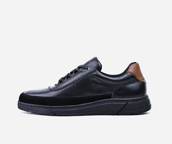 Chaussures basket en cuir Noir – OP50