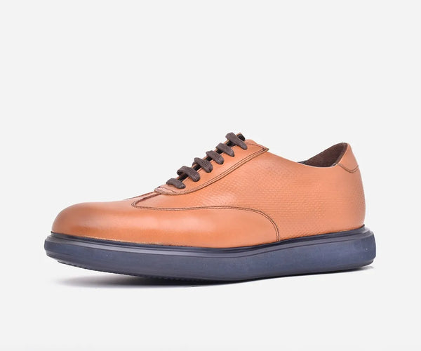 Espadrille Homme Luxe en Cuir tabac semlle bleu – op126