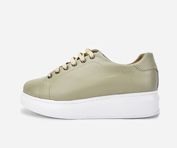 Espadrille pour femme en cuir véritable beige – op229