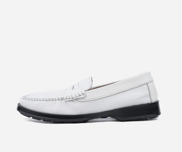 Mocassin Luxe en cuir Blanc – OP79