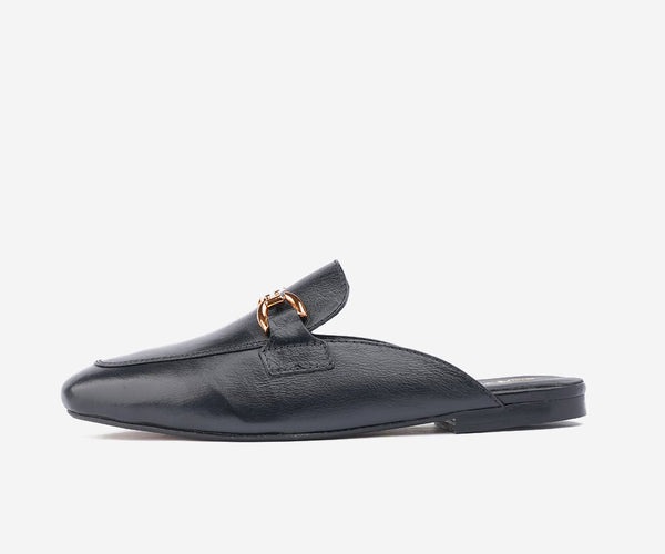 Mules confort femme en cuir Noir Original – OP201