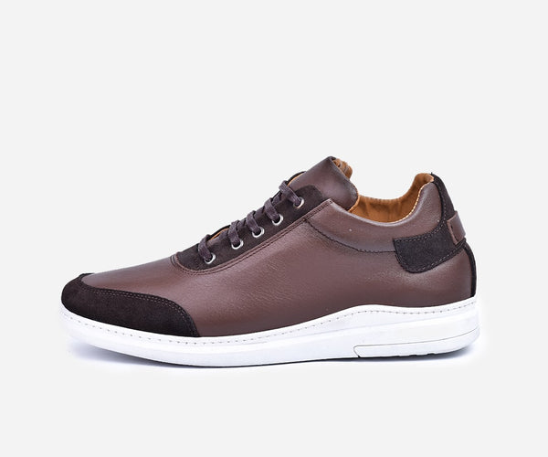 Espadrilles en cuir mmarron et daim marron – Op13