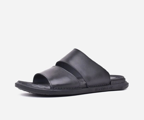Sandale homme en cuir noir haut de gamme – op162