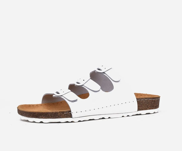 Sandales homme en cuir véritable Blanche – op159