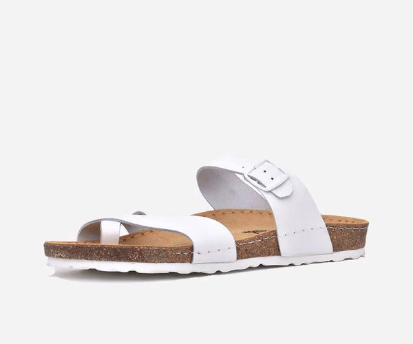 Sandales homme en cuir véritable Blanche – op160