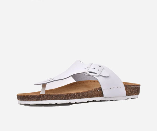 Sandales homme en cuir véritable Blanche – op161