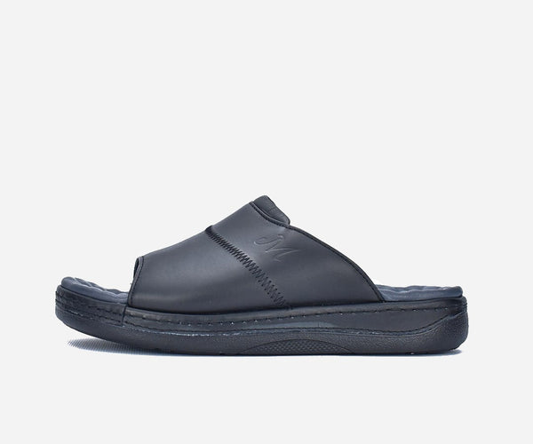 Sandales homme en cuir véritable noir – op145