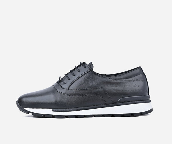 Espadrilles basket cuir avec signature opiyane NOIR – OP89