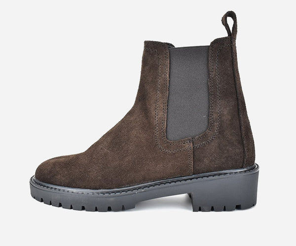Bottine femme en cuir crout marron – op221