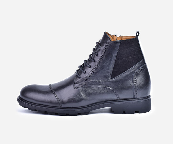 Bottine hommes en cuir noir - op18